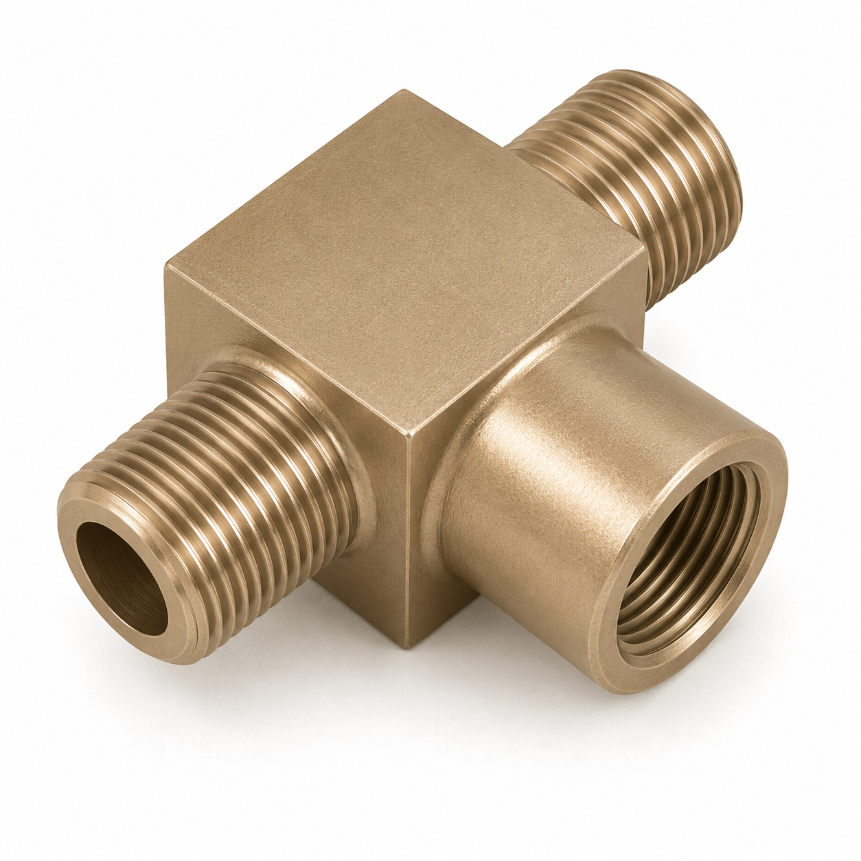 Copper nickel instrument tee specialty forged fitting